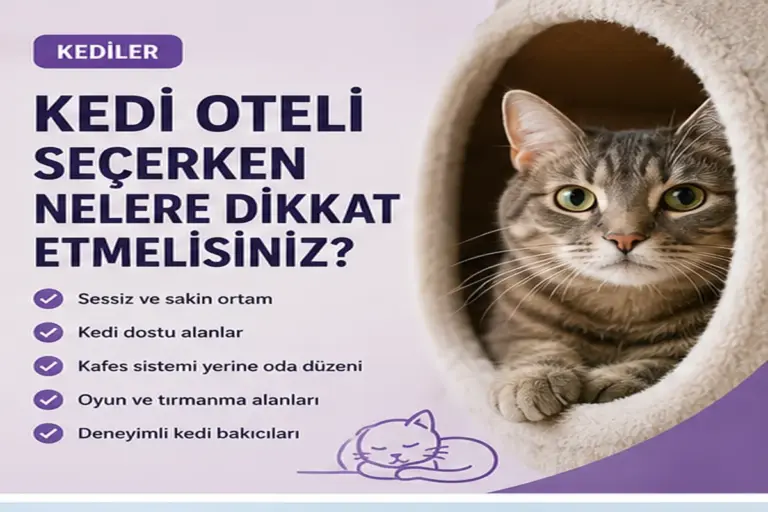 Kedi oteli seçerken sakin ortam kedi dostu alanlar ve deneyimli bakıcılar
