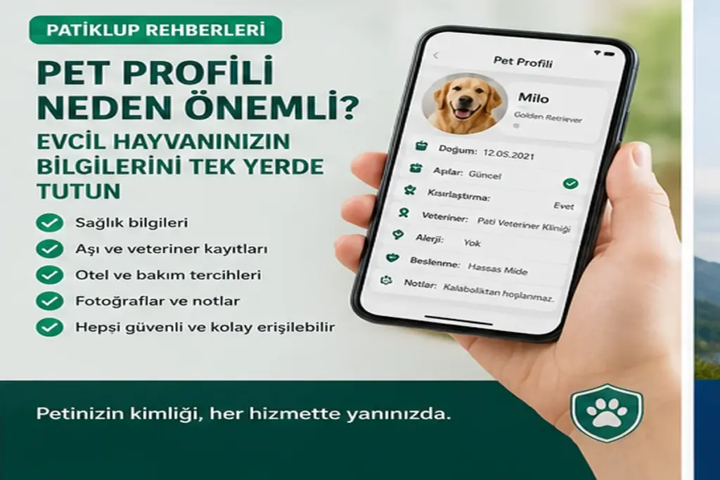 Patiklup dijital pet profilinde sağlık aşı veteriner ve bakım bilgilerinin saklanması